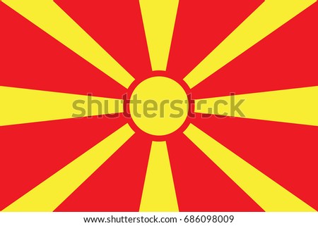 Macedonia Flag vector illustration. Macedonia Flag. National Flag of Macedonia. 