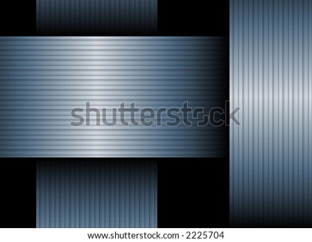 A background of metal crisscrossing metal bands in blue