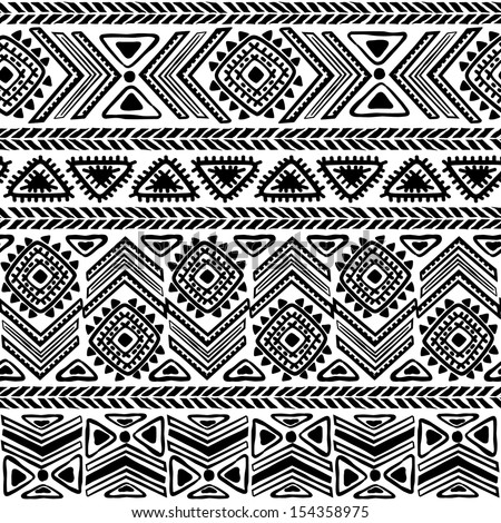 Tribal Ethnic Seamless Stock Vector 154358975 : Shutterstock