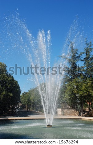 Fountain  in the cityparc of Aix en provence in the south of France