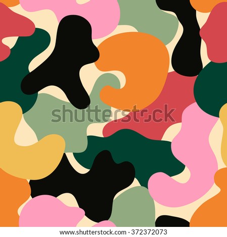 Seamless fashion colorful camouflage pattern vector