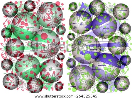 Stunning   unique  colorful   modern  circular floral and  geometric abstract design superimposed  on a  plain background ideal for stunning  wallpapers  and chic backgrounds.