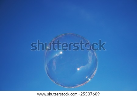 Big soap bubble against clear sky