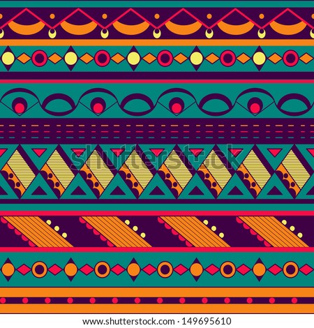 Seamless Ethnic Background. Colorful Tribal Pattern Stock Vector ...