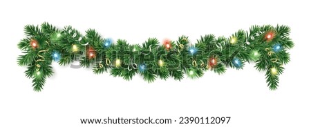 Similar – Image, Stock Photo Sparkling Christmas tree with blurred lights outside