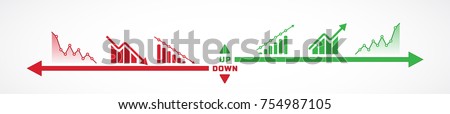 Vector illustration of charts and bars going up and down