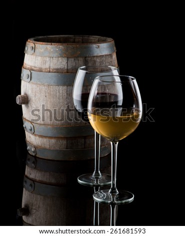 Wine and oak barrel