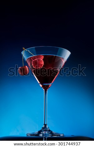Martini glass with cherry