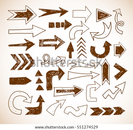 vintage arrow icon set