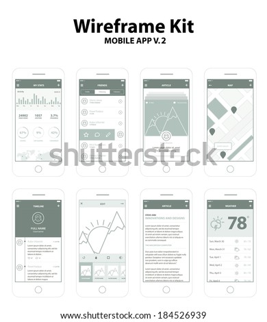 Wireframe Kit Mobile App v.2