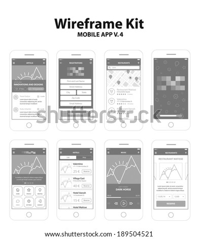Wireframe Kit Mobile App v.4