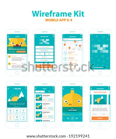Wireframe Kit Mobile App v.4