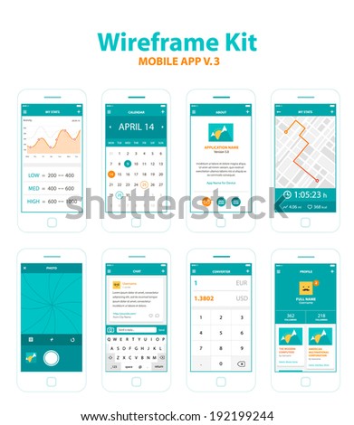 Wireframe Kit Mobile App v.3