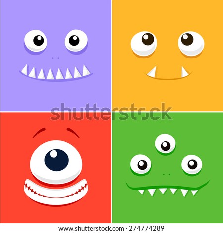 Cartoon faces with emotions v.6