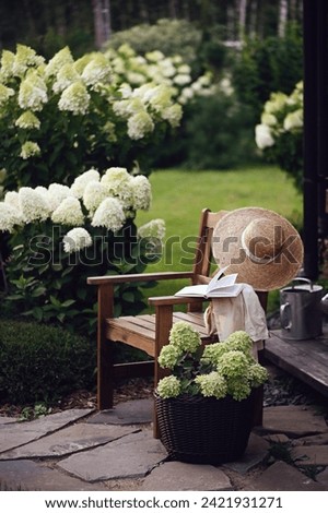 Image, Stock Photo Beautiful Garden with blooming trees during spring time