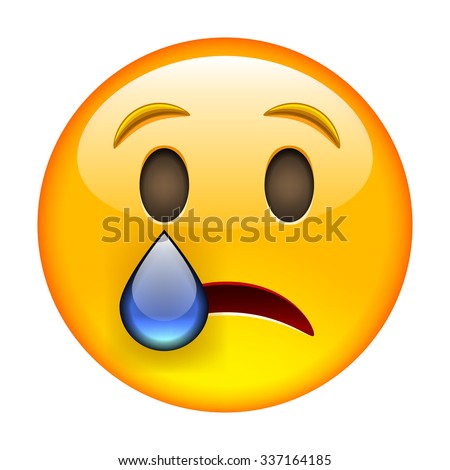 Crying emoticon. Isolated vector illustration on white background