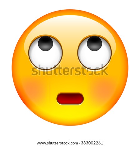 Emoticon with Rolling Eyes. Smile icon. Isolated Vector Illustration on White Background