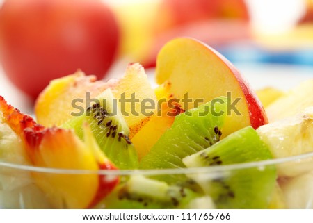 exotic fruit salad. Closeup view