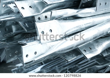 Hot-dip galvanized steel texture pattern, rack steel pipe edges.