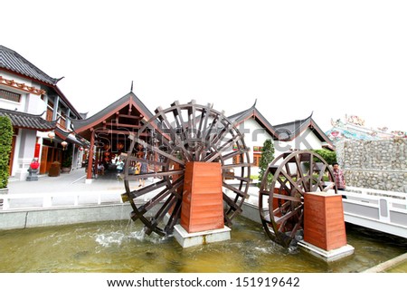 SUPHANBURI-THAILAND-JULY 20 : Dragon Village, There is a souvenir shop, massage, cinema, tavern, restaurant and sculpture spectacular attraction on July 20  2013 in Suphanburi, Thailand