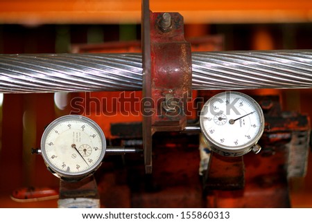 Dial gauge for tension test electrical cable