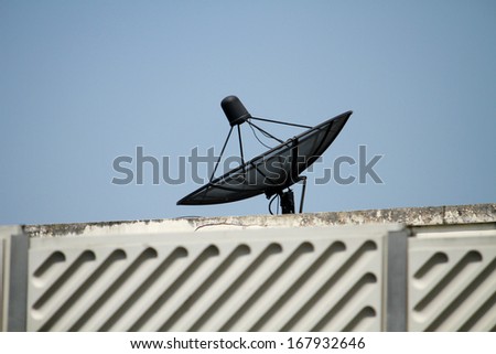 Satellite dish & Noise barrier on highway