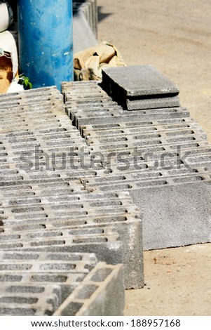 Stack of cement block pathway