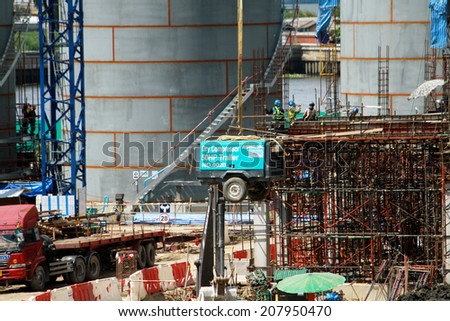 NONTHABURI-THAILAND-JUNE 3 : Construction of EGAT\'s North Bangkok gas combine cycle power plant 800 MW on June 3, 2014 in Nonthaburi, Thailand