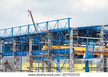 NONTHABURI-THAILAND-JUNE 3 : Construction of EGAT's North Bangkok gas combine cycle power plant 800 MW on June 3, 2014 in Nonthaburi, Thailand