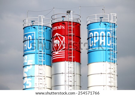 RAYONG-THAILAND-DECEMBER 25 : The tank of concrete plant on the way on December 25, 2014 Rayong Province, Thailand.