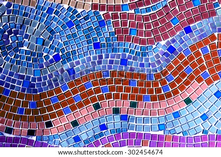 Decoration Colorful glass mosaic art and abstract wall background