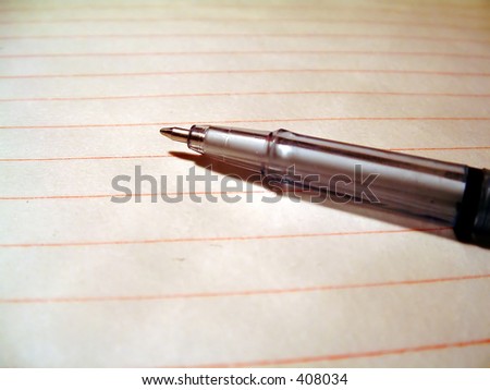 Blank piece of letter paper with a writing ball-pen