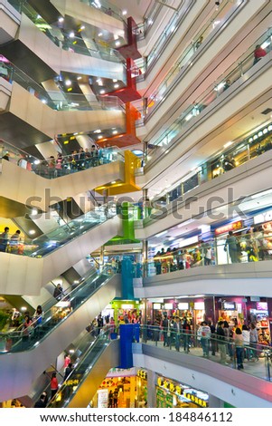 CHNEGDU,CHINA - NOV 19,2011: Modern shopping mall in chengdu,china.
