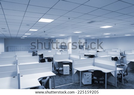 modern office interior with table and desk