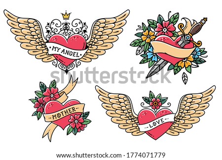 Heart And Ribbon Tattoo Designs Clipart | Free download on ClipArtMag