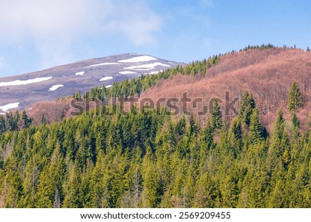 Similar – Foto Bild Prächtiger Berg unter blauem Wolkenhimmel bei Tageslicht