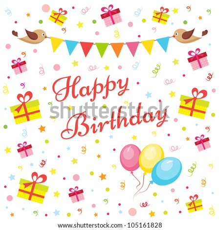 Vector Birthday Card - 105161828 : Shutterstock