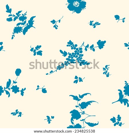 Seamless floral pattern with silhouette flower elements . Background for design of gift packs, patterns fabric, wallpaper, web sites, etc.
