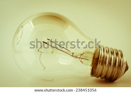Old broken tungsten light bulb