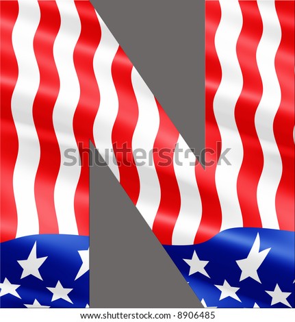 Letter N Cut From Rippling American Flag Stock Photo 8906485 : Shutterstock