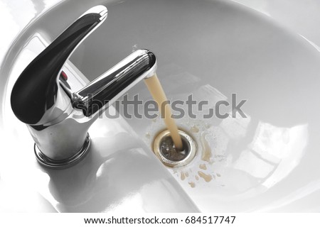 Similar – Image, Stock Photo Contaminated brown water in a pond in nature