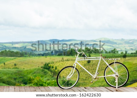 The old bicycle on the hill