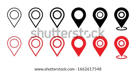 Map pin, location pointers, vector set