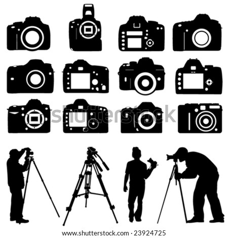 photographers and cameras vector