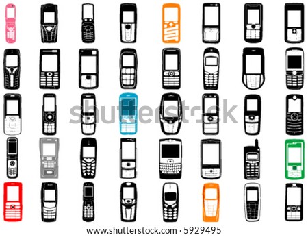 collection of mobile phone vector