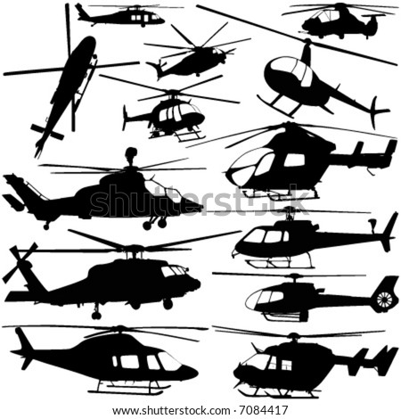 collection of helicopter vector