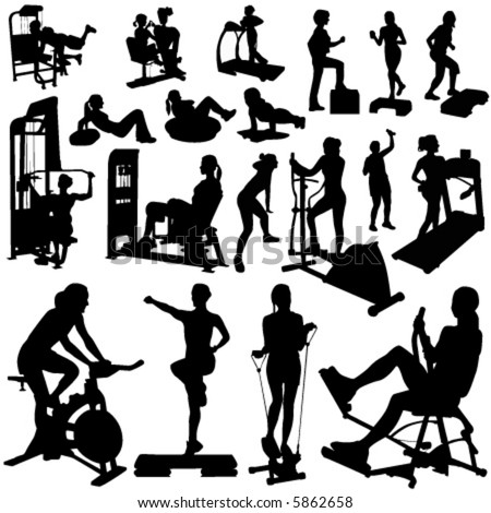 Fitness Women Vector - 5862658 : Shutterstock