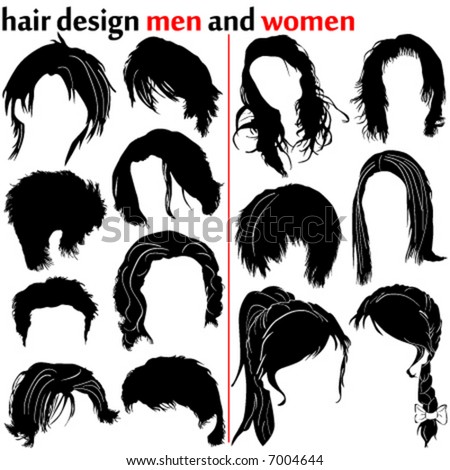 Hair Design Vector (Women And Men) - 7004644 : Shutterstock