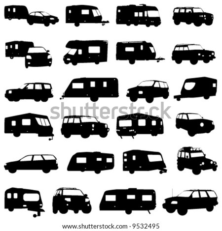 Caravan And Jeep Vector - 9532495 : Shutterstock