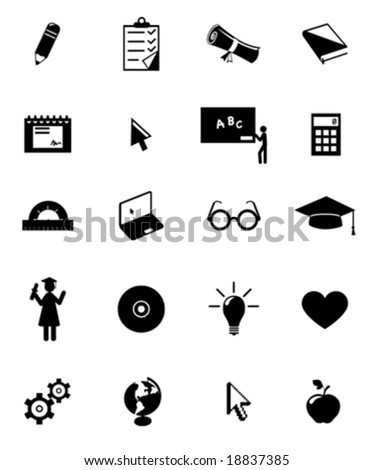 Education Icon Set Stock Vector Illustration 18837385 : Shutterstock